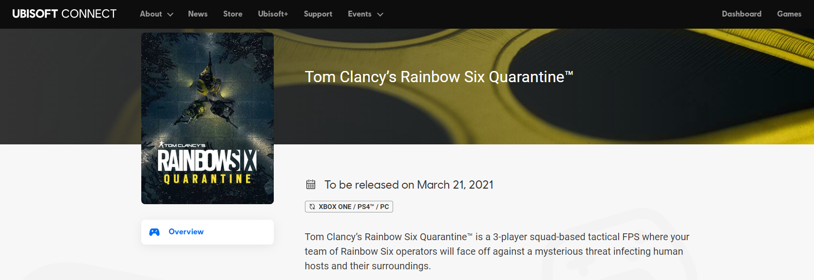 タクティカルpveシューター Rainbow Six Quarantine レインボーシックス クアランティン 21年3月21日発売は誤報だと発表 ゲーム攻略のまるはし