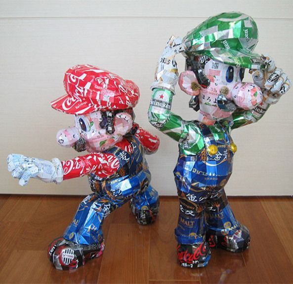日本のアーティストが制作した空き缶のマリオが話題に ゲーム攻略のまるはし 日本のアーティストが制作した空き缶のマリオが話題に ゲーム攻略のまるはし