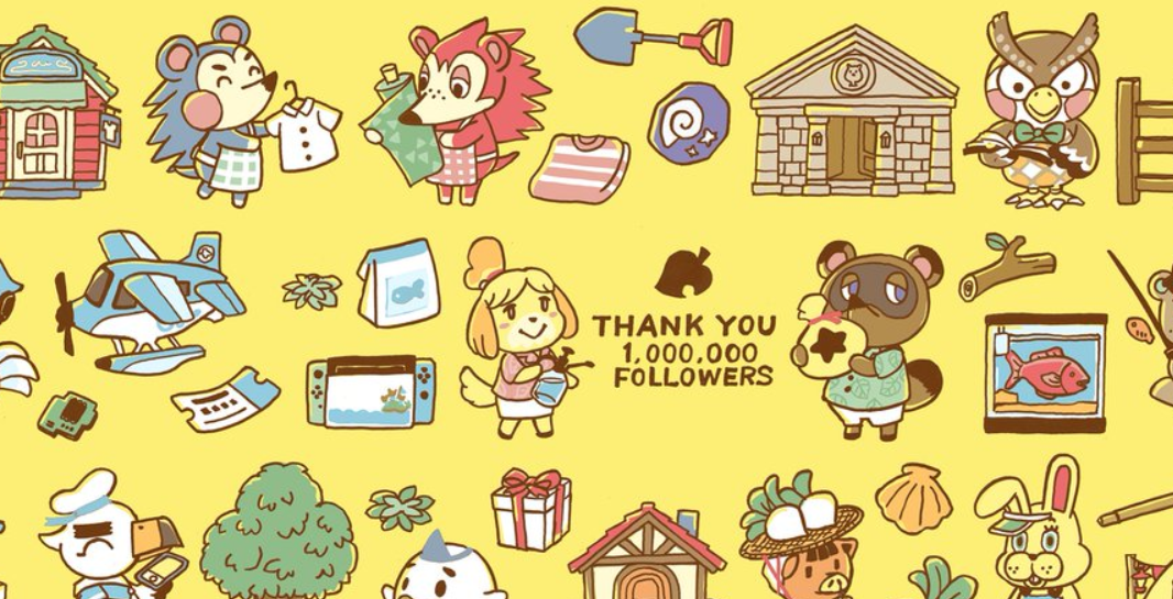 あつまれどうぶつの森 公式twitterフォロワー100万人を記念して可愛らしい壁紙を配布 ゲーム攻略のまるはし