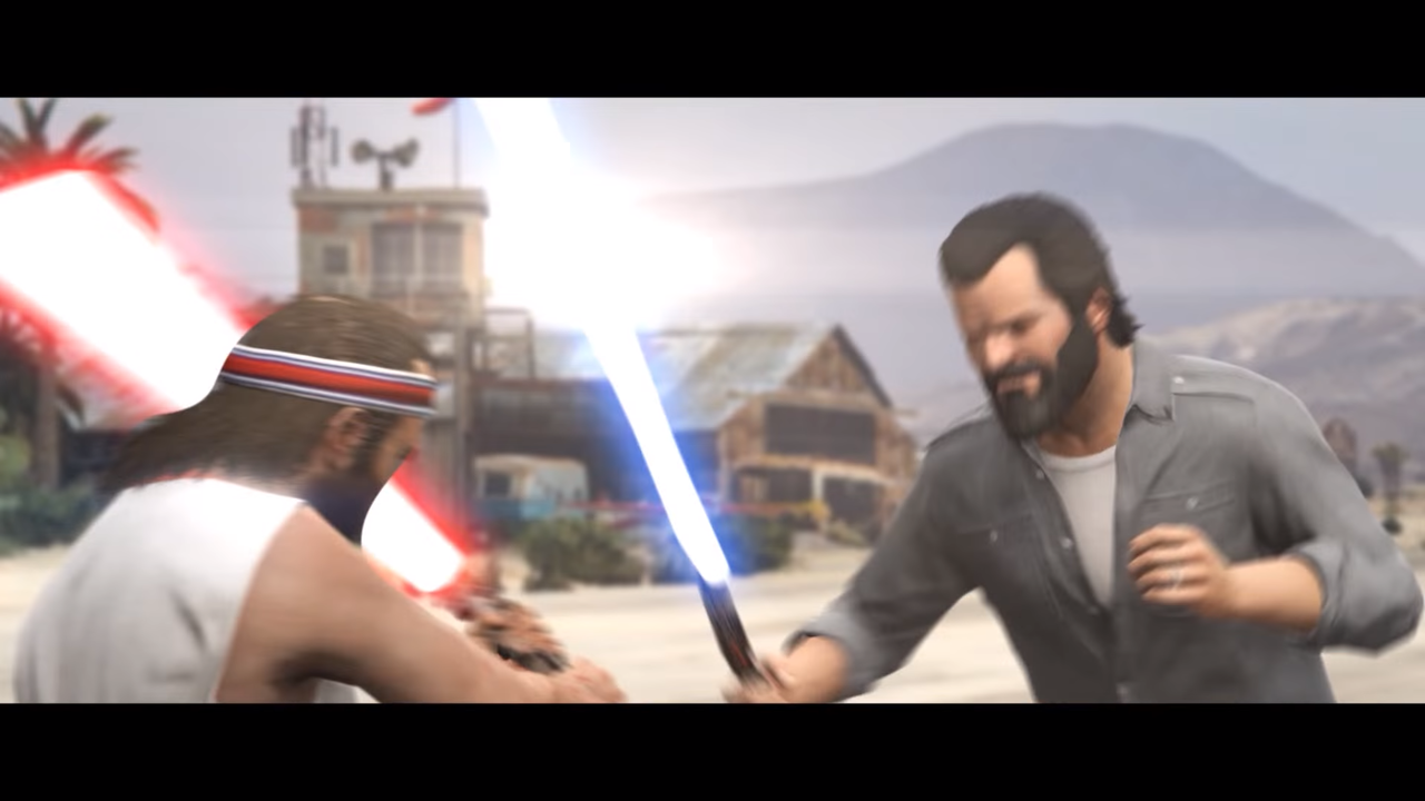 Gta5 スターウォーズ のライトセーバーの戦いを再現するファンメイド動画 ゲーム攻略のまるはし