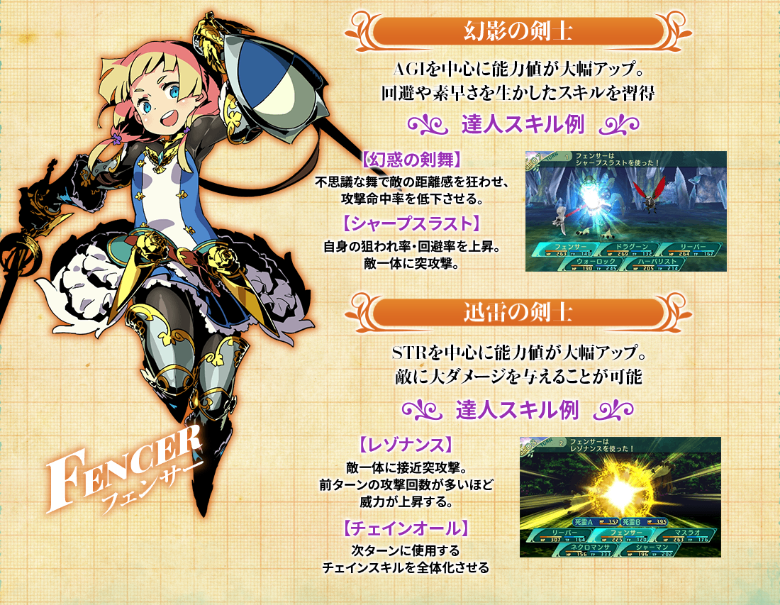 世界樹の迷宮5 職業紹介 フェンサー ゲーム攻略のまるはし 世界樹の迷宮5 職業紹介 フェンサー ゲーム攻略のまるはし