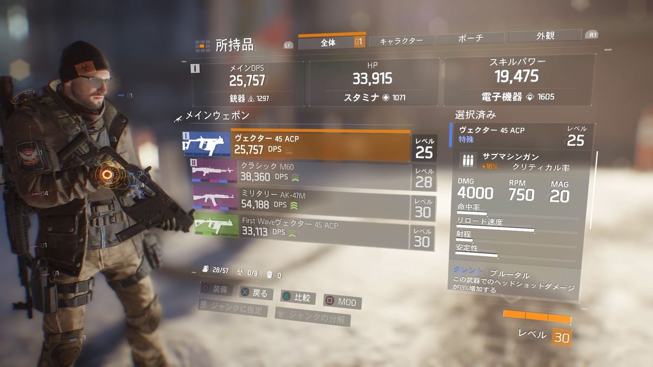 Division ディビジョン 武器紹介 ヴェクター45acp ゲーム攻略のまるはし