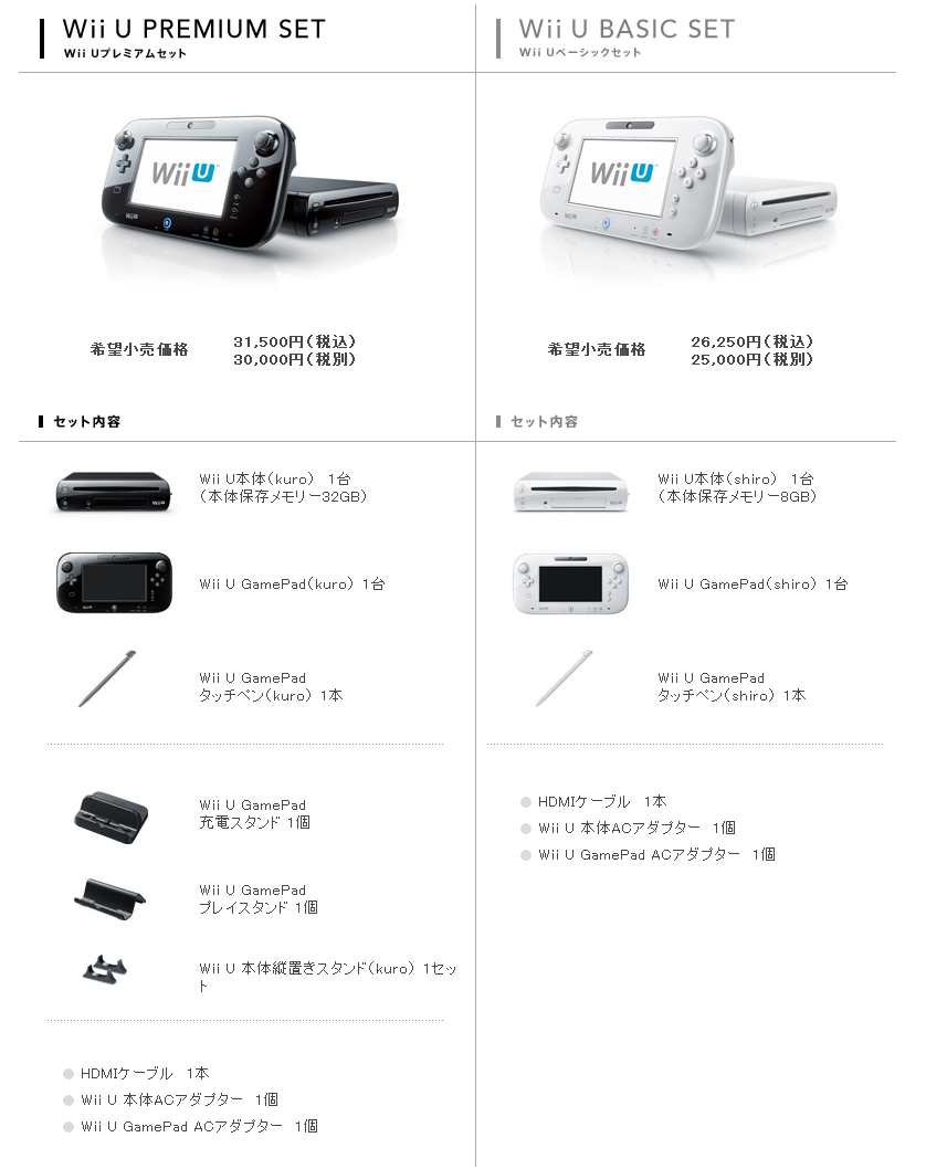 【任天堂】新型ゲーム機『Wii U』を価格の異なる2モデルで12月8日同時発売 | 特報ガジェQ