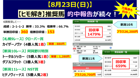 823【ヒモ解き】的中