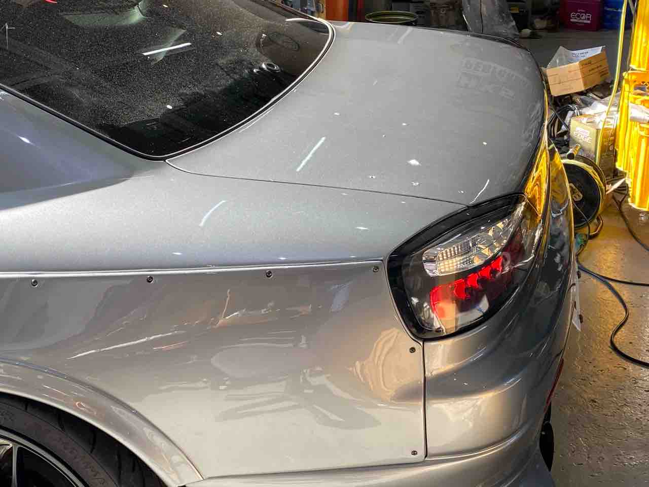 S15 シルビア トランク穴埋め GTウイング取り付け2 : GARAGEMAK BLOG