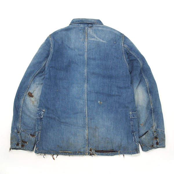 ANACHRONORM デニム ダメージ＆リメイク ワークカバーオール ANACHRONORM REMAKED BLANKET DENIM COVERALL SHIRTS / Black