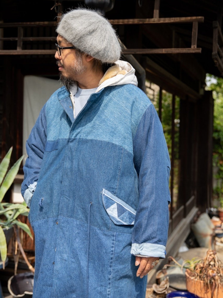 Nasngwam.】BARBARIAN MODS COAT / DENIM : GARDEN