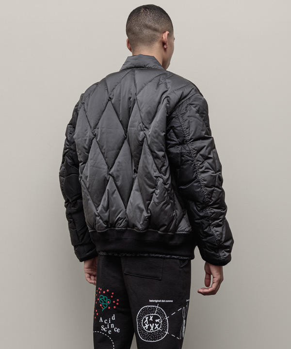 BAL】DIAMOND QUILTED DOWN BOMBER JACKET : GARDEN 