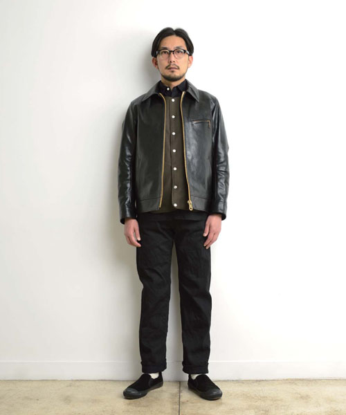 ANACHRONORM】WAX LEATHER SPORT JACKET : GARDEN ANACHRONORM】WAX LEATHER SPORT JACKET : GARDEN
