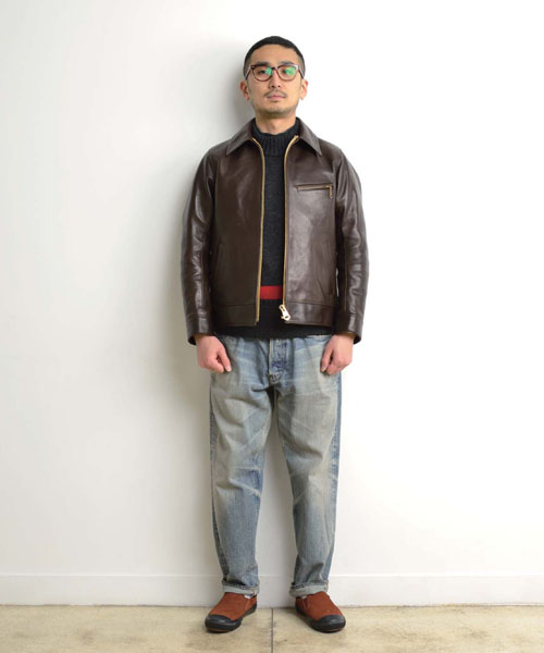 ANACHRONORM】WAX LEATHER SPORT JACKET : GARDEN