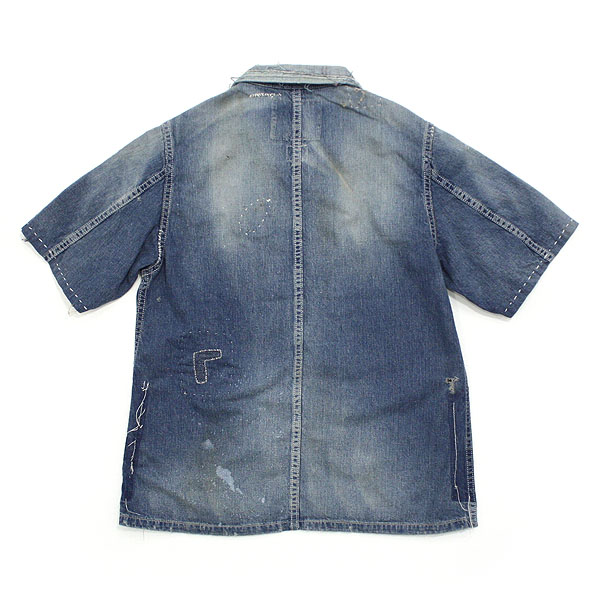 ANACHRONORM Reading】Damaged Nep Denim Work Coveralls (Hard