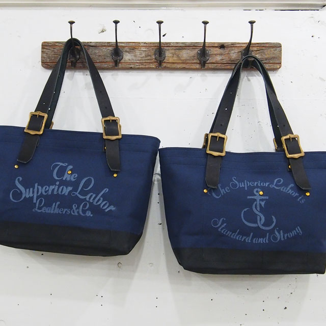 THE SUPERIOR LABOR】別注 engineer tote bag S / navy × black