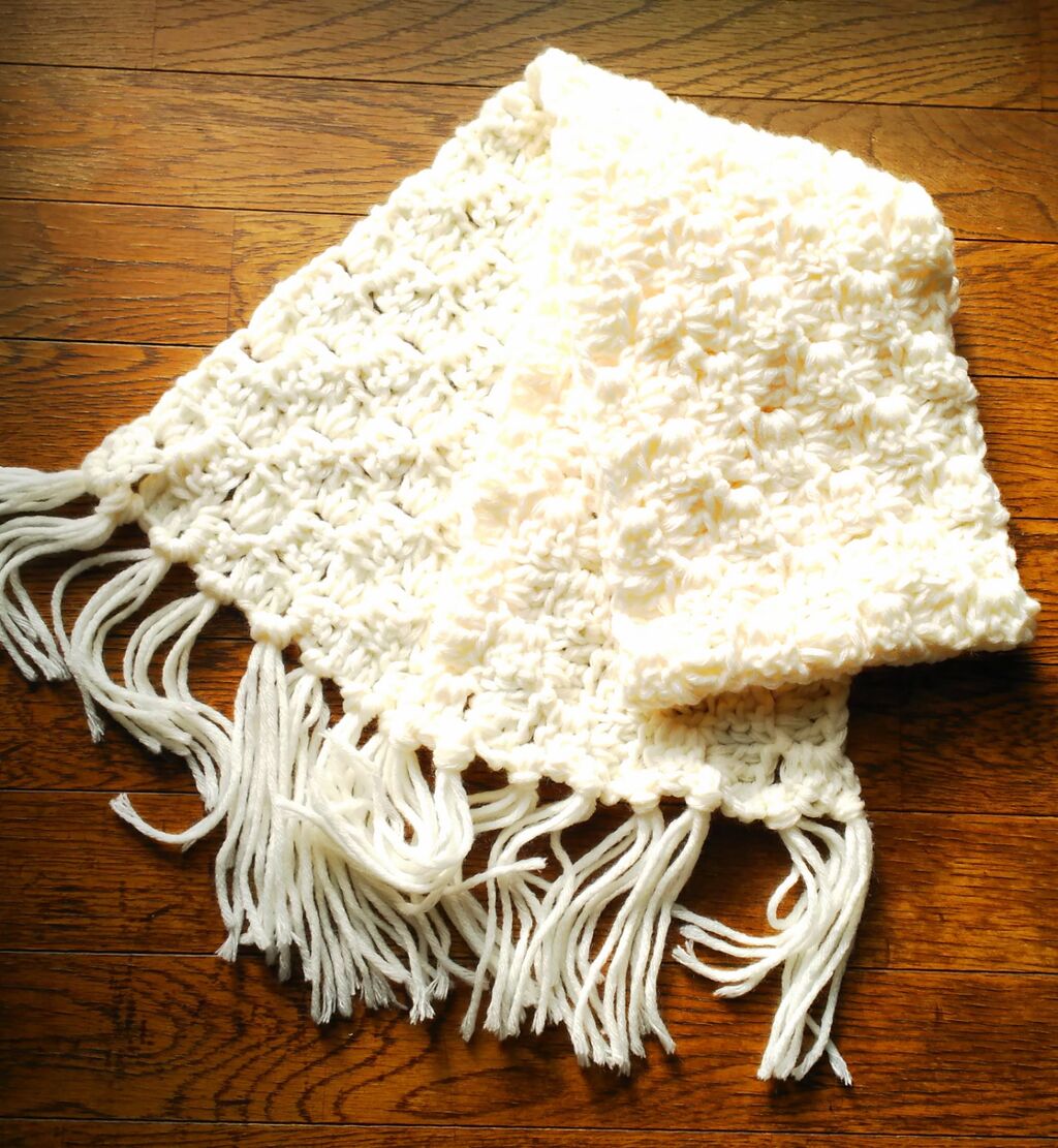 ダイアゴナルステッチでふわふわマフラー 電気羊工房 Labor