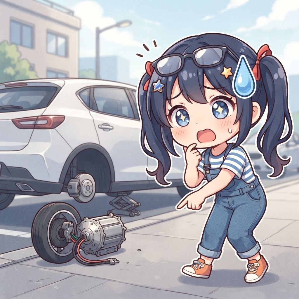 「あり？」かもBYD。車体下部から後輪モーターが丸ごと脱落