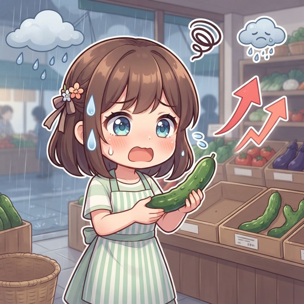 【】キュウリの価格は約2倍 梅雨の大雨で夏野菜が品薄に これから猛暑でさらに値上がりも 規格外野菜で安さの工夫