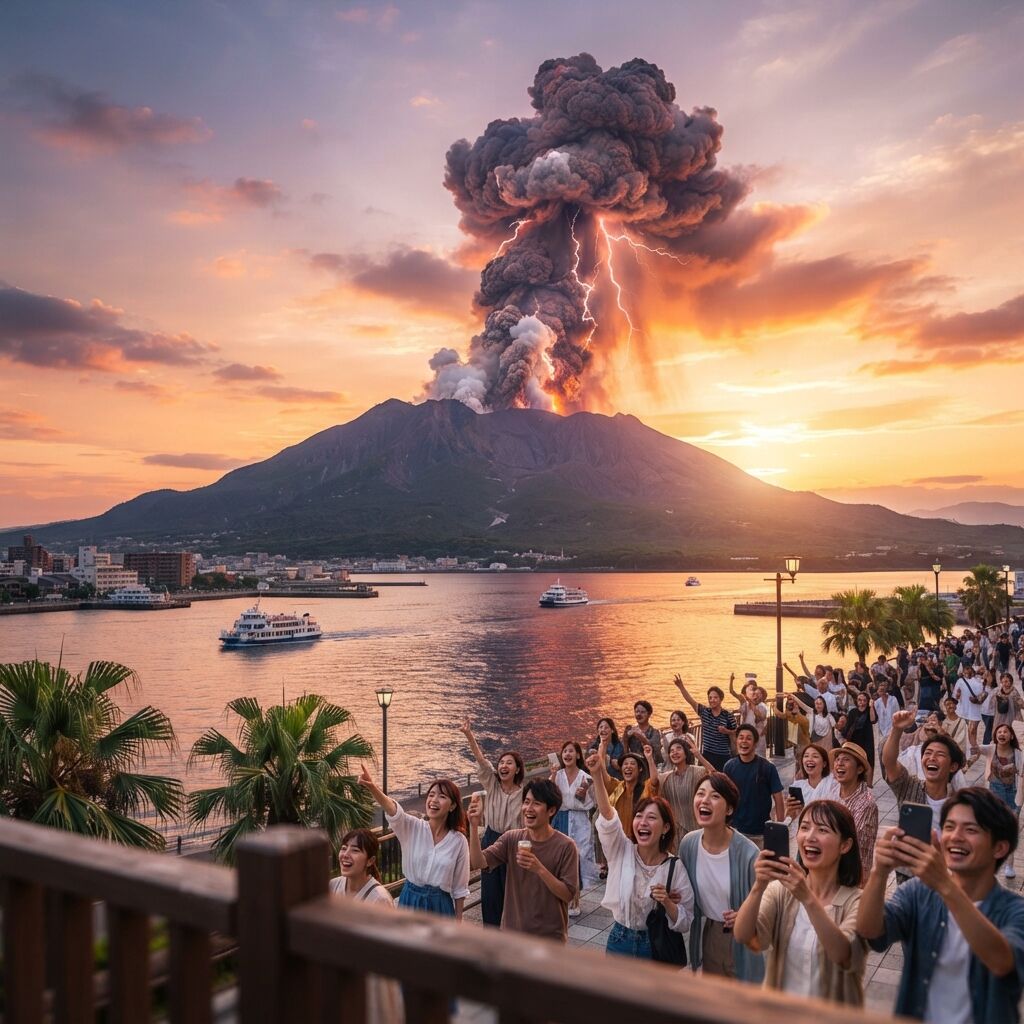 桜島が怒涛の大噴火、お盆休みに向け地元観光業界が歓喜