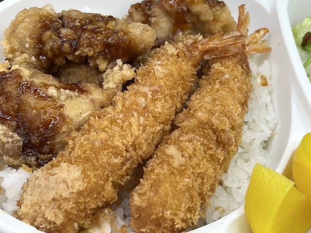 照り焼き唐揚&エビフライ弁当1-2-1
