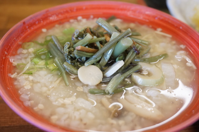 そば米汁山菜2