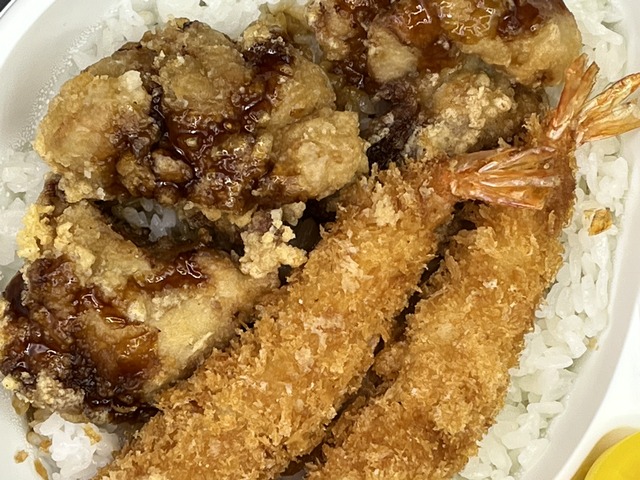 照り焼き唐揚&エビフライ弁当1-1-1