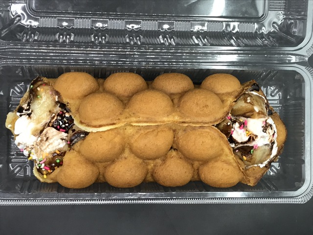 バブルワッフルケーキチョコバナナ