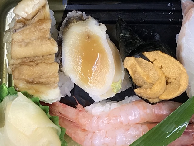 上にぎりアワビ穴子3
