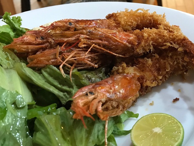有頭エビフライランチ4