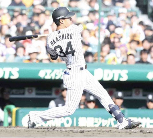 阪神ドラ3岡城快生　オープン戦初打席で初安打「しっかり初球から振れた」守備には課題を残す