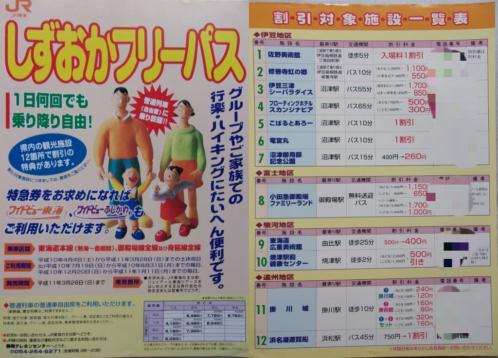 ゲイの鉄道マニア カシオペアの個人的趣味シャベレ場 鉄道パンフレット考 Jr東海 17 1998年度 しずおかフリーパス ゲイの鉄道マニア カシオペアの個人的趣味シャベレ場 鉄道パンフレット考 Jr東海 17 1998年度 しずおかフリーパス
