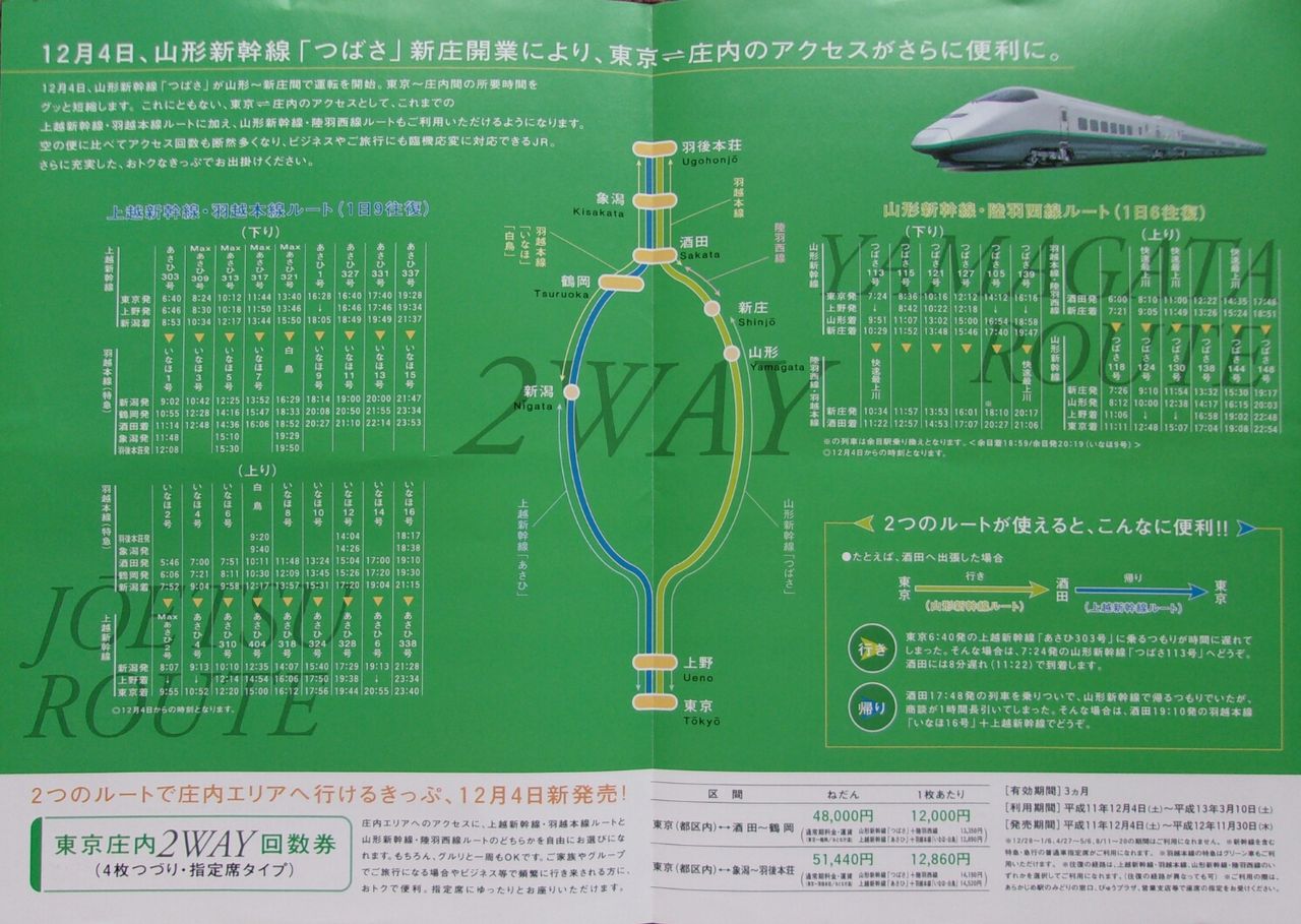 上越新幹線着工に関するパンフレット 過去の鉄道関係チラシより⑭JR東日本 上越新幹線開業20周年 とき