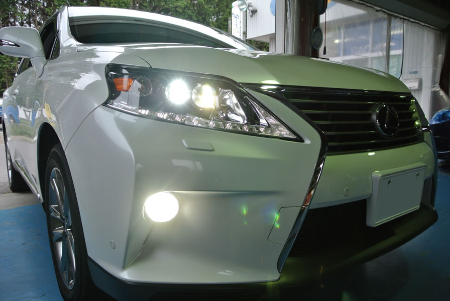 レクサスrxのフォグバルブをledに交換しました ガレージバウムの作業日記