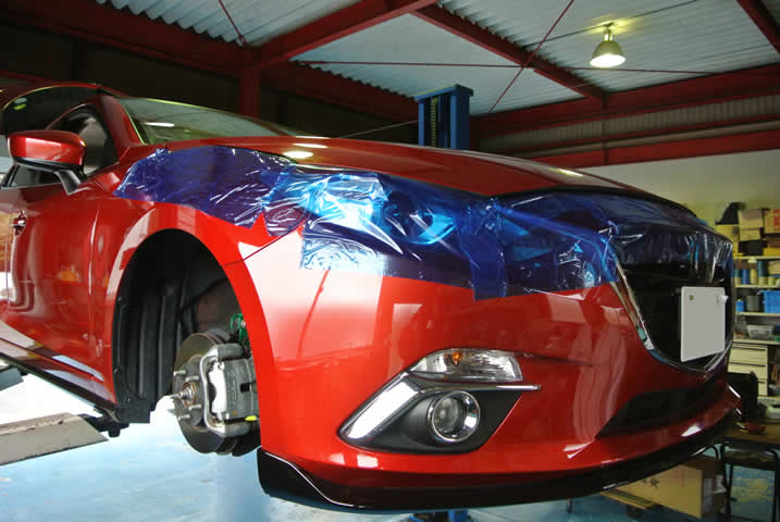 アクセラスポーツ 車高調サスキットを装着しました ガレージバウムの作業日記