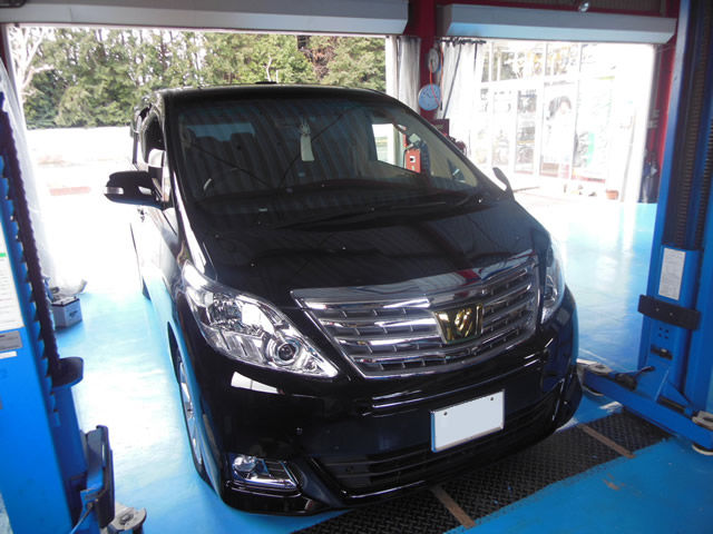 アルファードに車高調 アルミタイヤセット取付 ガレージバウムの作業日記