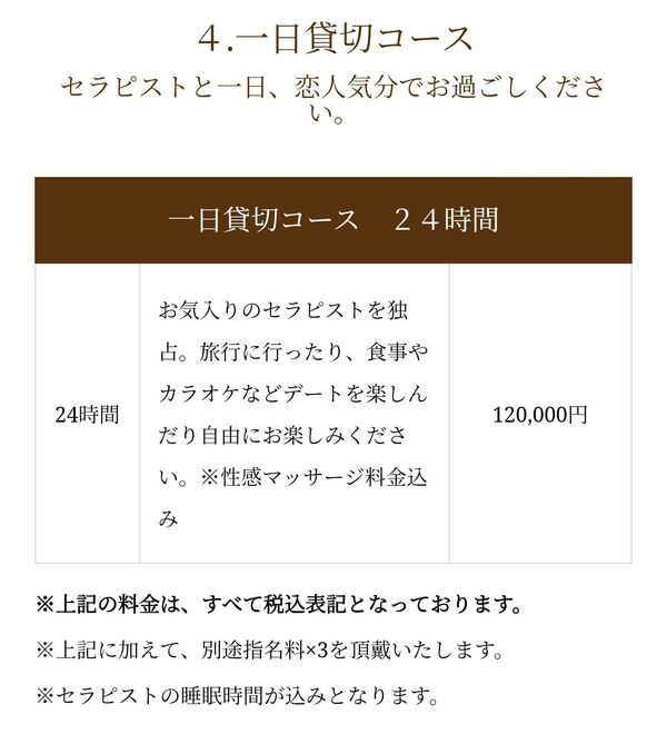 女性用風俗、限界突破　男を500万円で30日間(720時間)貸し切り可能
