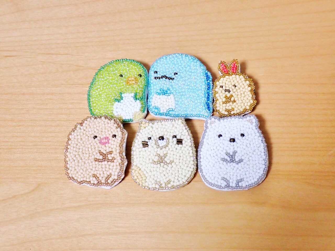 すみっコぐらし 刺繍ブローチ 全種類 すみっコのビーズ刺繍完成！！＋