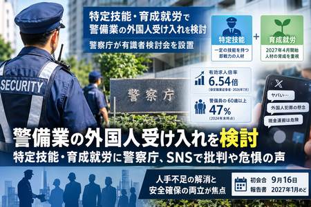 【愚の骨頂】警備業の外国人受け入れを検討　特定技能・育成就労に警察庁、SNSで批判や危惧の声