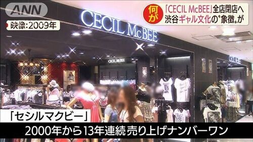 【ニューノーマルの時代】ギャル系「セシルマクビー」、全店舗閉店 コロナが業績悪化に拍車=従業員570人の大半解雇へ