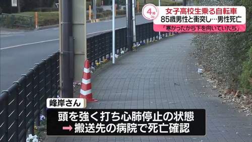 【三鷹市大沢事故】自転車の女子高校生　85歳男性と衝突し男性死亡 「寒かったから下を向いていたらぶつかった」