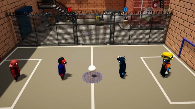 サッカーモードを遊んでいる場面