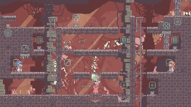 周回や選択肢によって変化した不気味な人面犬を誘導していく謎解きギミックに挑戦する主人公たち