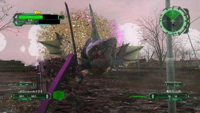 魚人と呼ばれる敵のスキュラが目の前に飛び込んできている場面