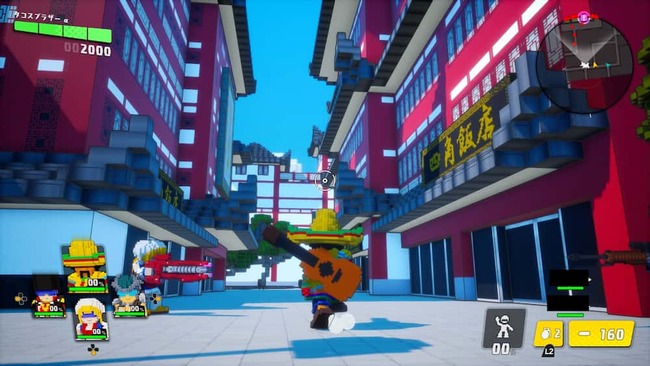 中華街の様な場所を駆け抜けるタコスブラザー