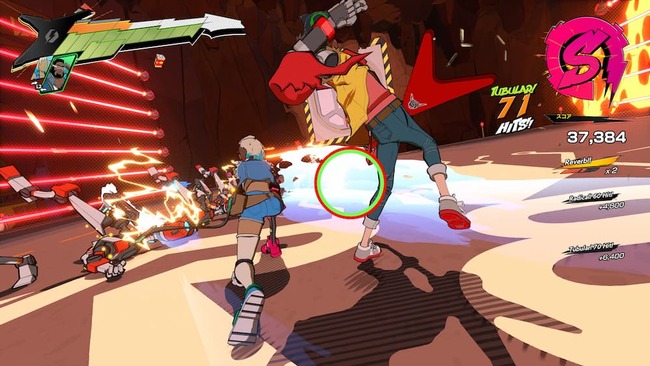 ペパーミントとチャイの協力スペシャルアタックを繰り出している場面