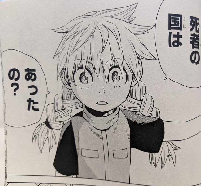 鬼気迫る表情で死者の国があったのか尋ねるソルテ