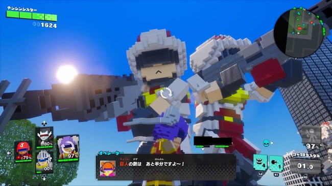 EDF隊員の様な姿の巨人と戦うテンシンシスター