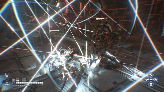 派手なバーストスキルの範囲攻撃でネイティブと戦っているイヴ