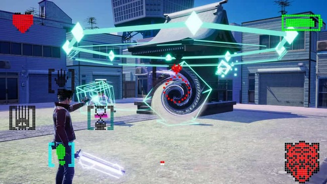 デスグローブスキルを使って敵と戦うトラヴィス