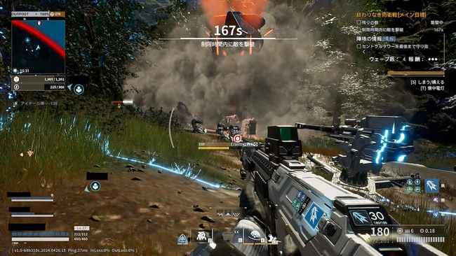 大量の敵が永遠に攻め続けてくるシージモードでの戦闘の様子