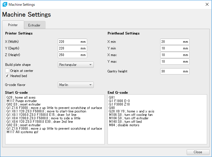 3dプリンター Comgrow Ender 3 の設定 プラモデル製品まとめ