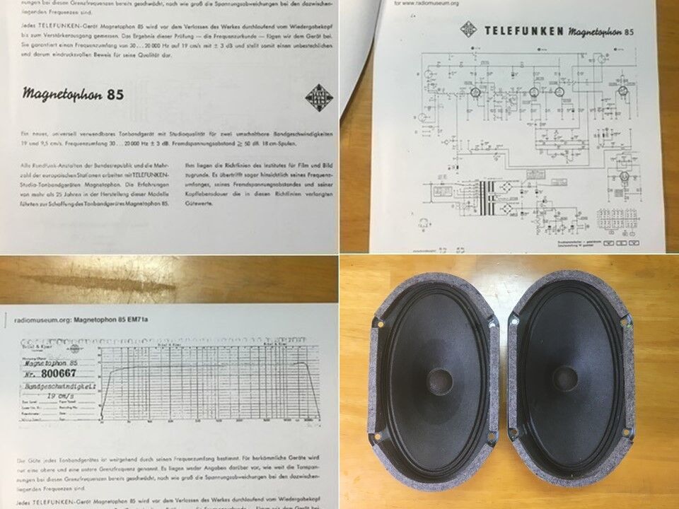 西独 Telefunken Magnetophon録音モニタースピーカーシステム ペア