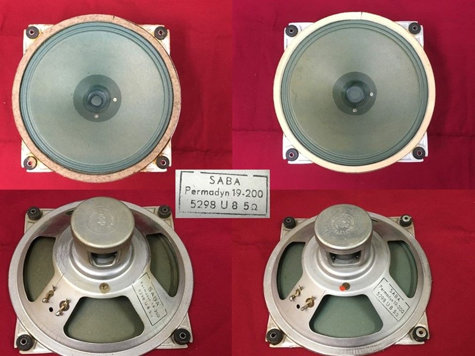 SABAビンテージ20㎝フルレンジシステム 美品 高能率・広帯域 ペア ドイツ製 20㎝フルレンジスピーカーユニット(SABA？）ペア